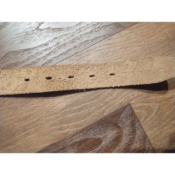 Vintage Womens Tooled Leather Belt L/XL Brown Floral Bohemian Western 33-37 main image 5